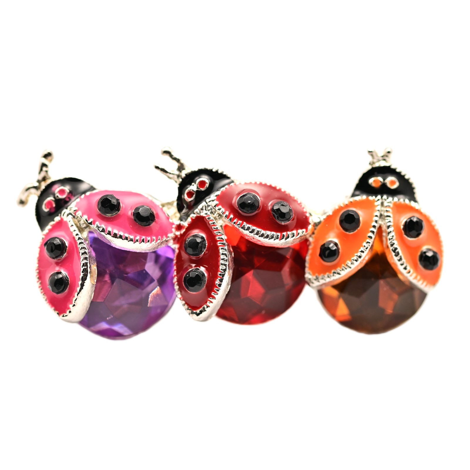 TANYA CREATIONS Original Vintage Rhinestone Enamel Estate Ladybug Brooch Pin
