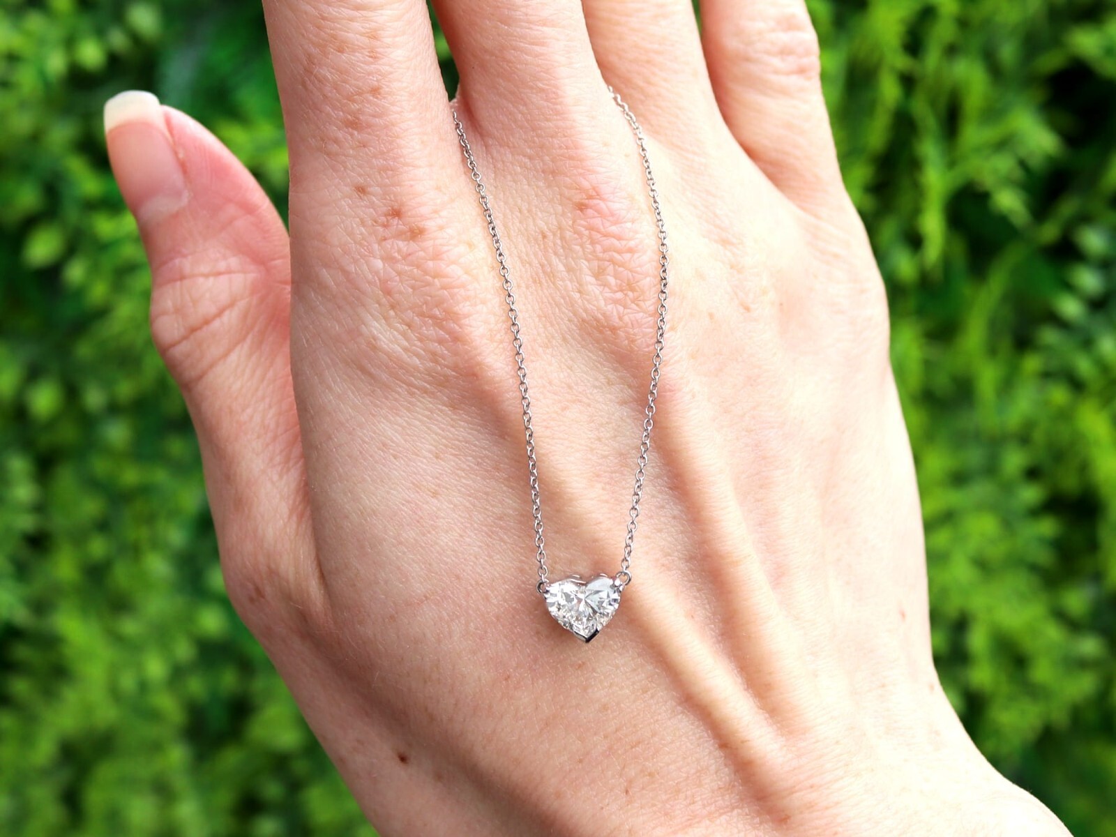 Vintage 1.00Ct Diamond and 18k White Gold Solitaire Pendant Circa 1990