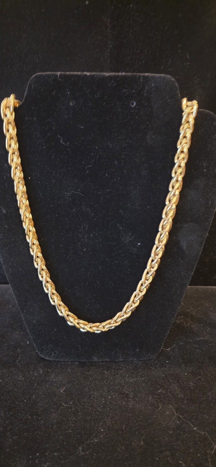 Vintage Monet Rope Chain Necklace Gold Tone, 36″ long 8.4mm Thick