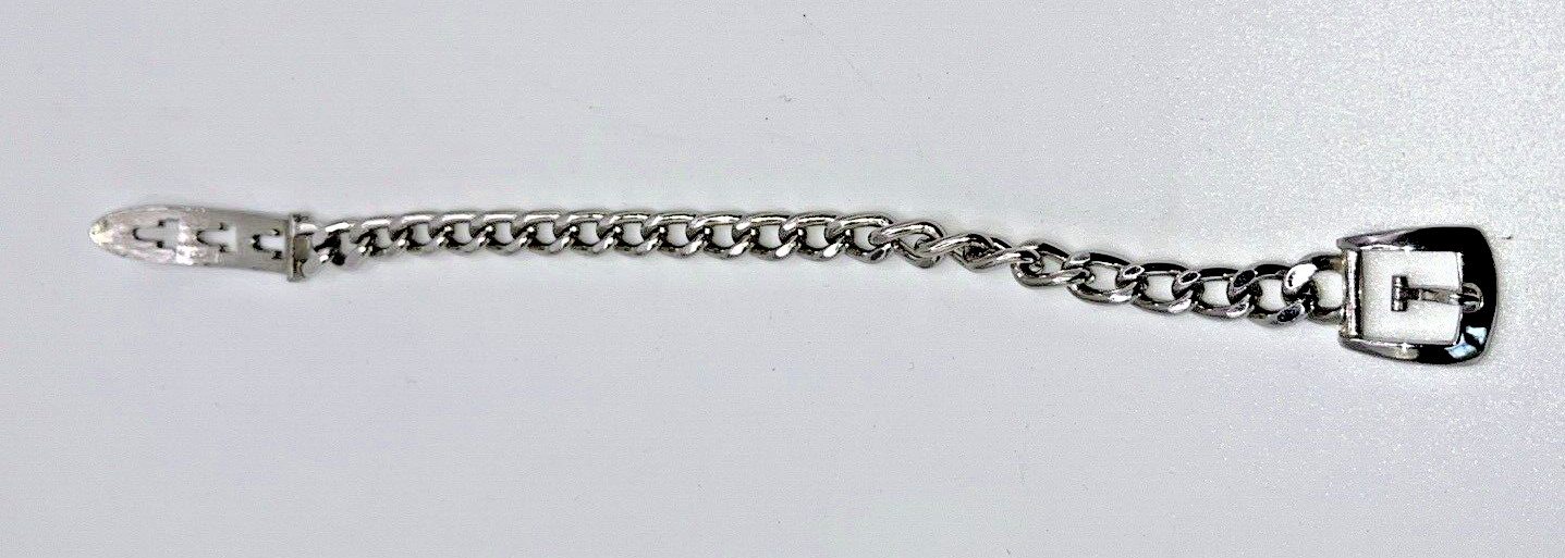 Vintage Avon Belt Buckle Chain Bracelet Silver Tone Adjustable 6062 7.25 in