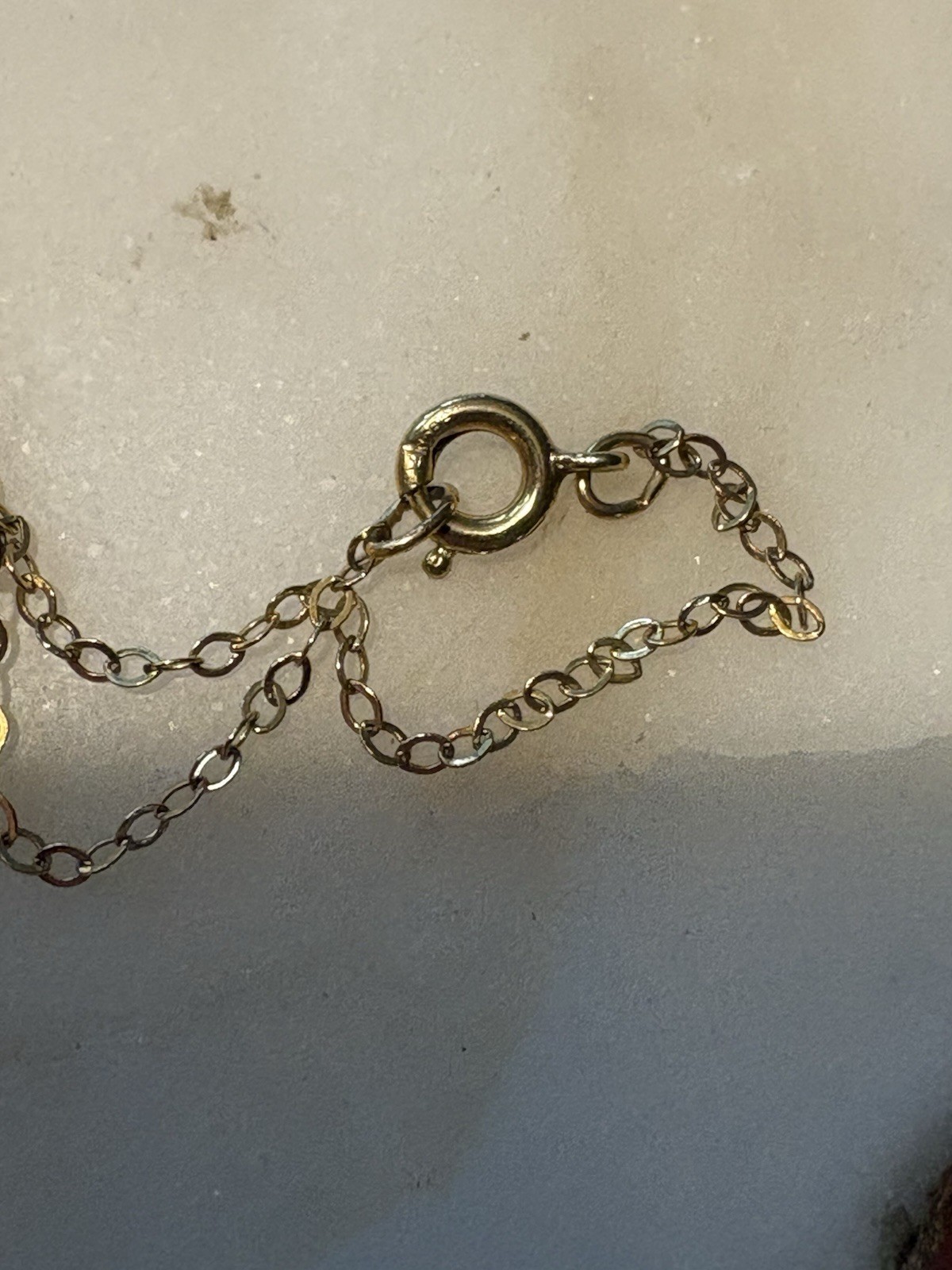 Vintage Marked 1/20 14k GF Gold Filled Necklace W Opal Pendant 16” Chain 1.15g