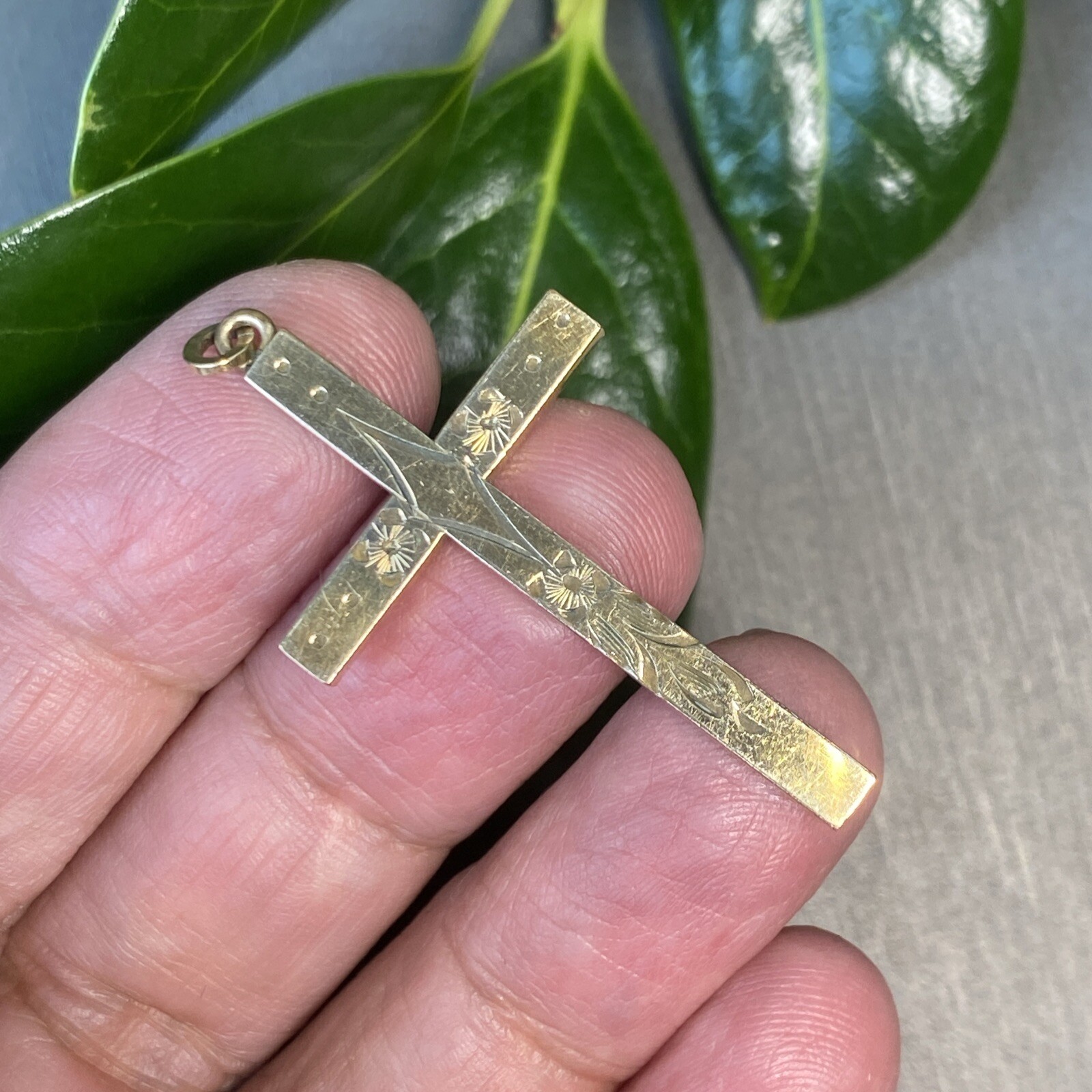 Vintage Cross Pendant Pre-owned Estate Jewelry 12K Gold Filled Antique Unmarked