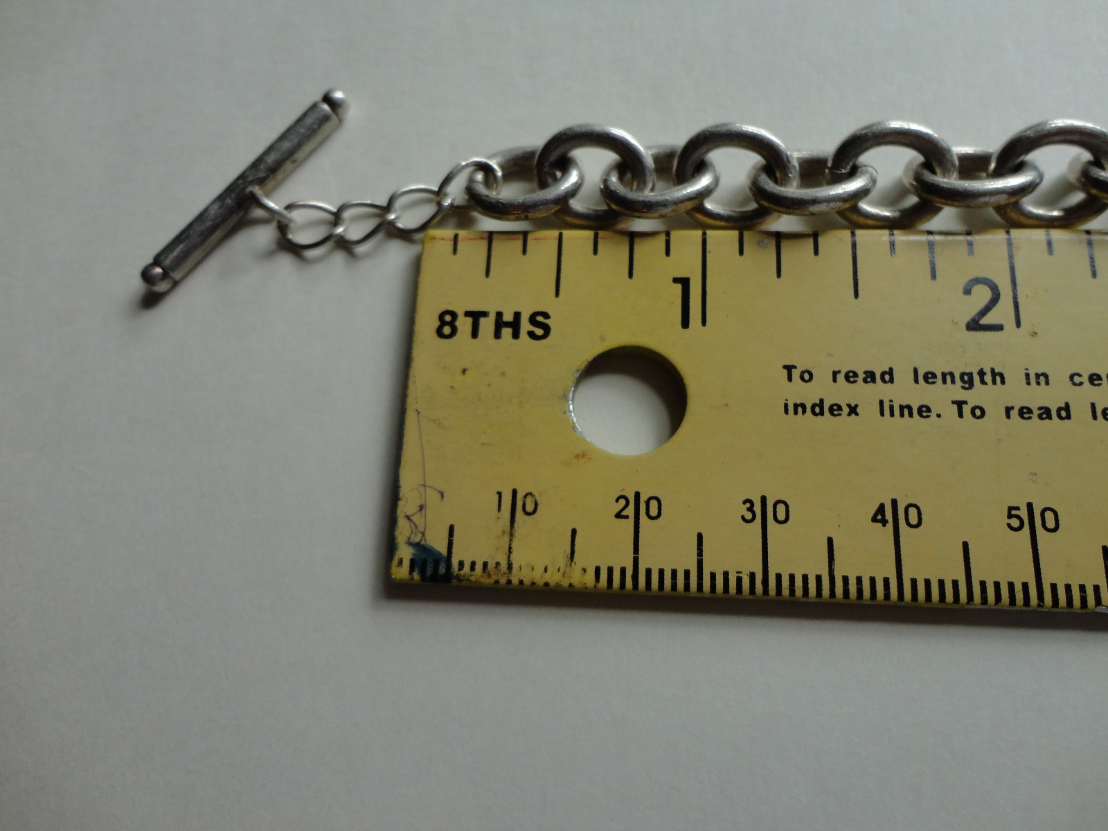 Antique 0.925 Sterling Silver Chain Heart Toggle Closure 73.1 grams 20 Inches