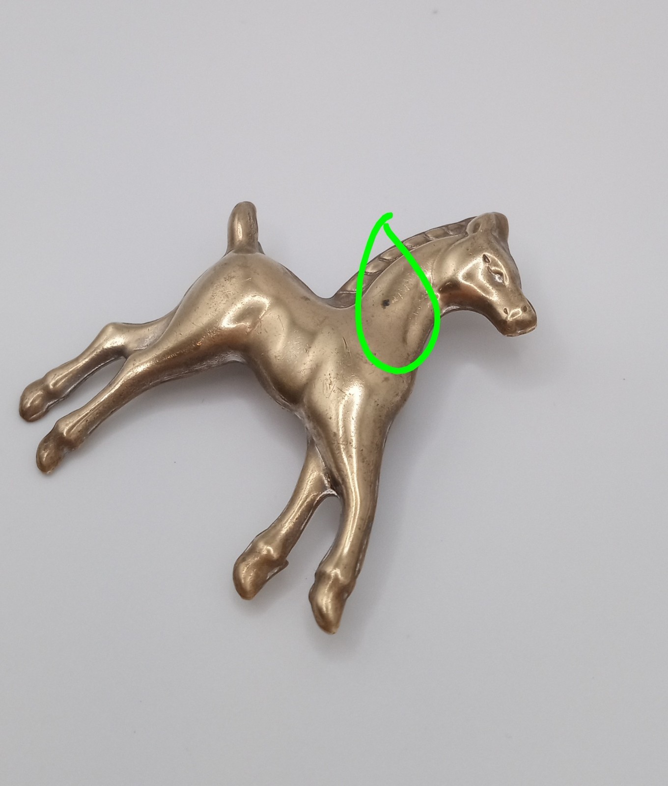 Small Spirited Horse Brooch Gold Tone equestrian, colt, foal, western