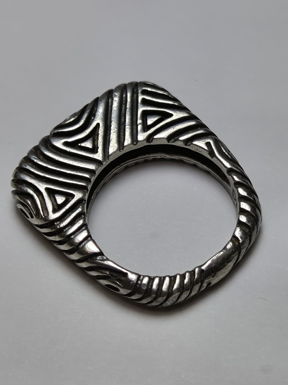 Vintage 1997 Dian Malouf .925 Sterling Silver Geometric Ring Size 6.25