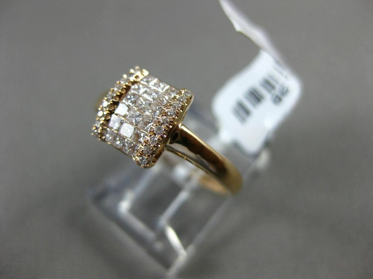 ESTATE .38CT DIAMOND 18K ROSE GOLD 3D SQUARE ROUND & PRINCESS INVISIBLE FUN RING