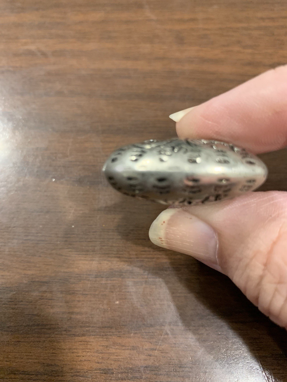 Vintage Elegant Etched Puff Silver Heart