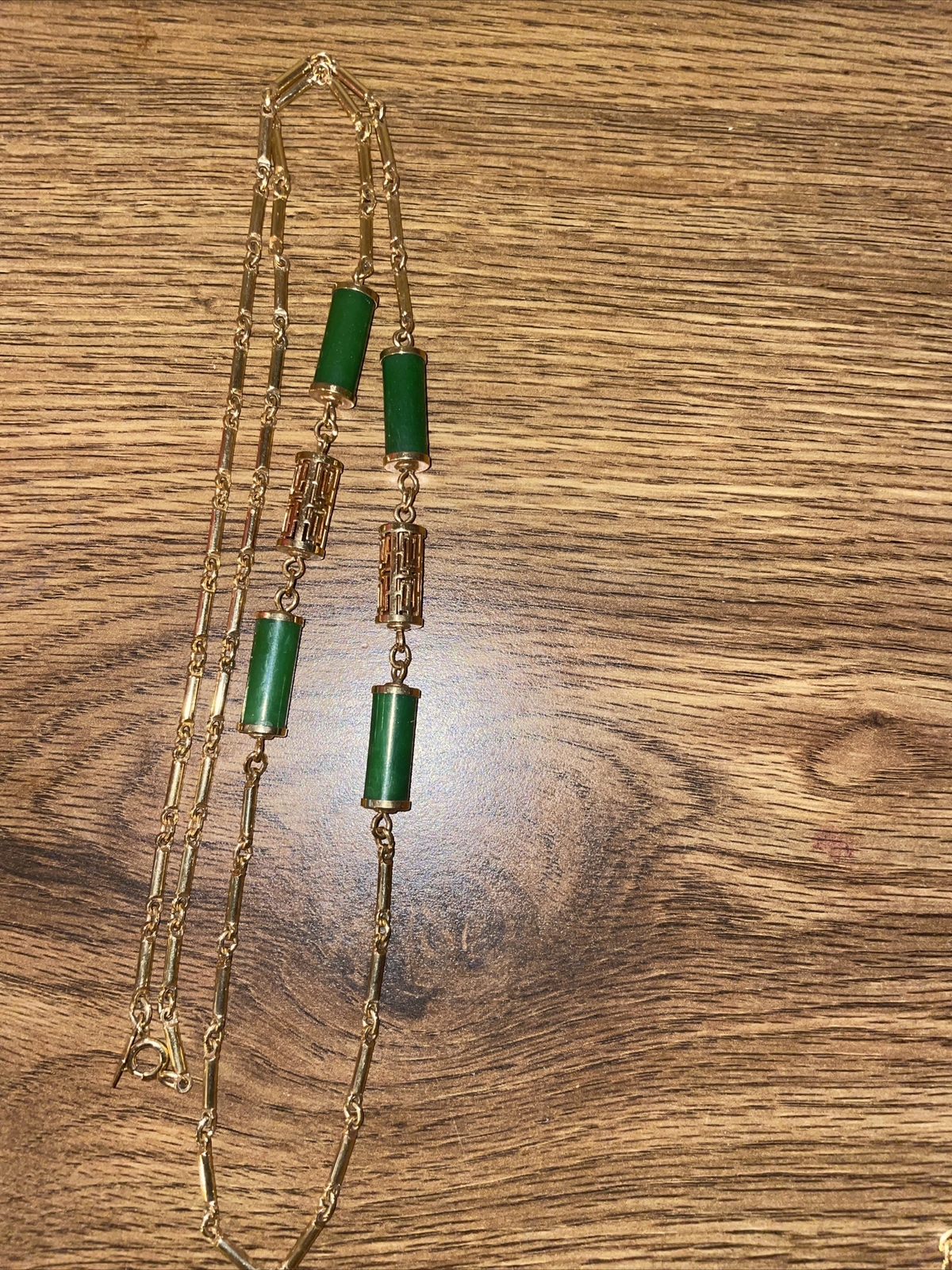 Vtg SARAH COVENTRY Necklace Faux Jade Jewelry Oriental Theme
