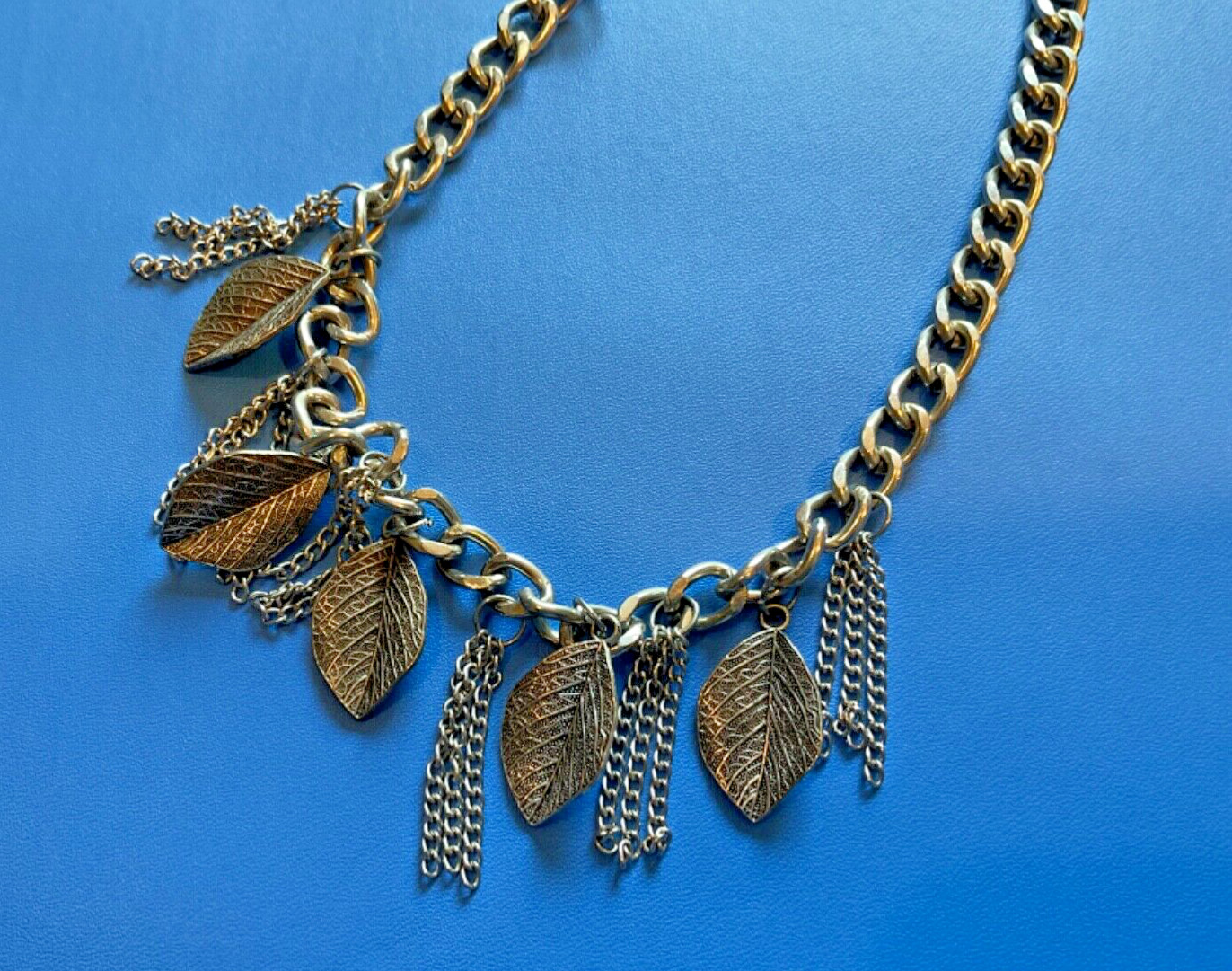 Vintage silver tone tassels cowboy MCM boho NECKLACE feather southwestern tribal