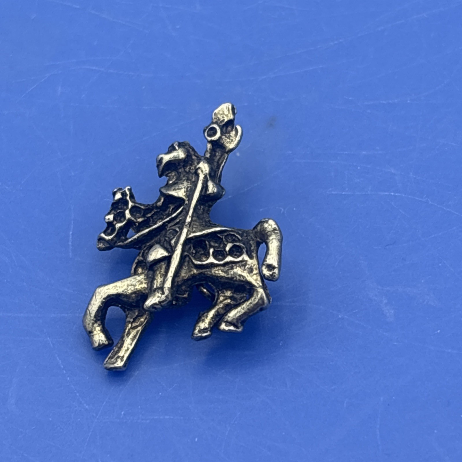 Vintage Knight on Horse Brooch Missing Stones Medieval Figural Repair Craft Pin