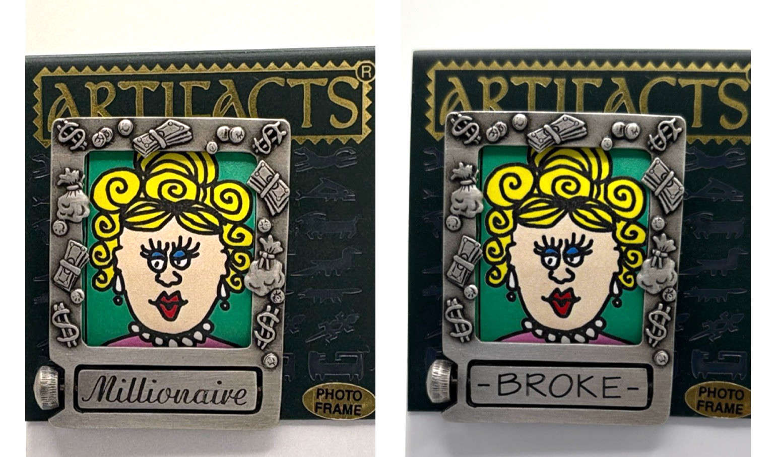 JJ Jonette Vintage Frame Brooch With Broke Or Millionaire NOS RARE! One Brooch
