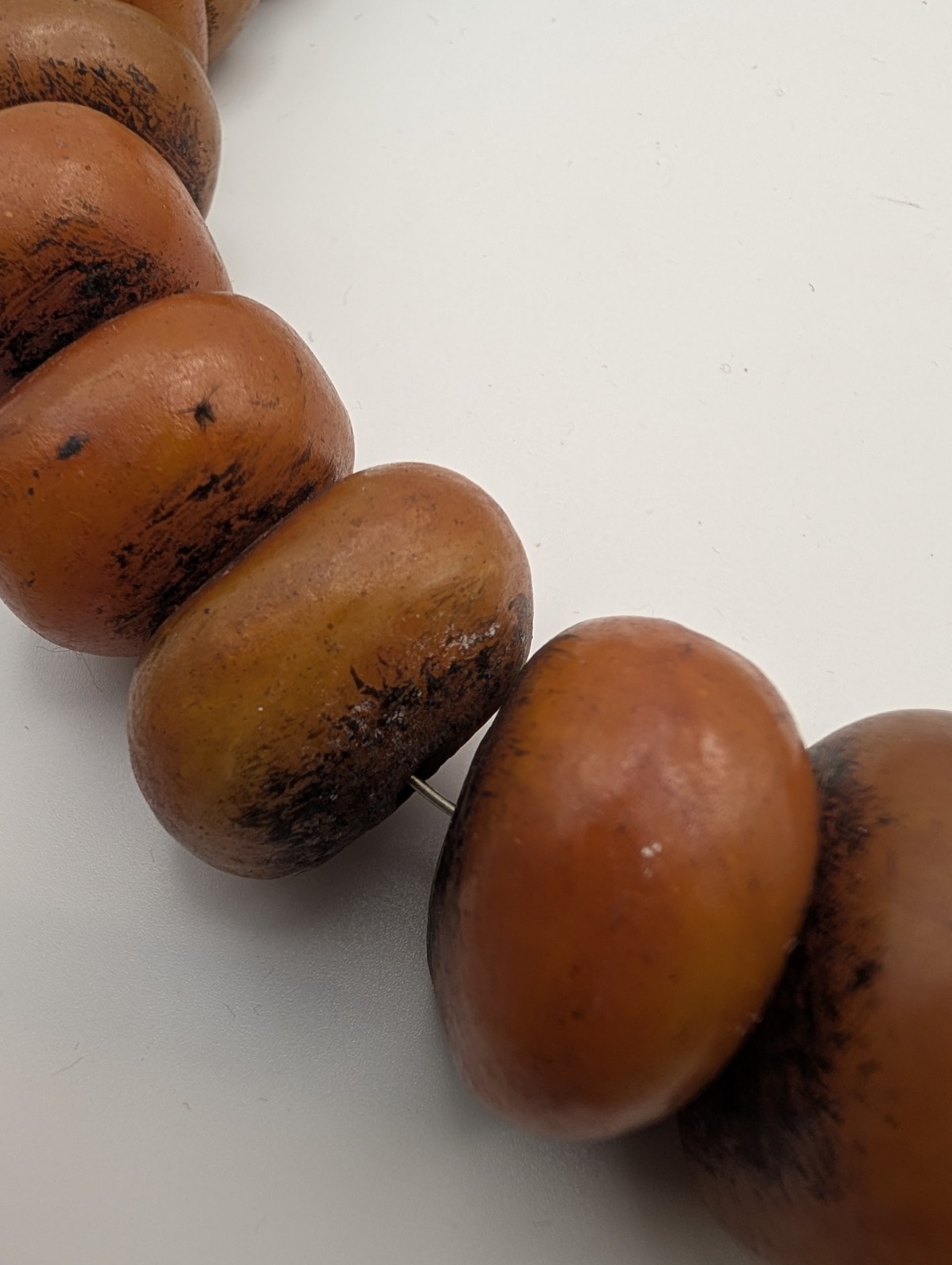 Vintage Moroccan Style Resin Bead Necklace – Large Enamel Focal Bead