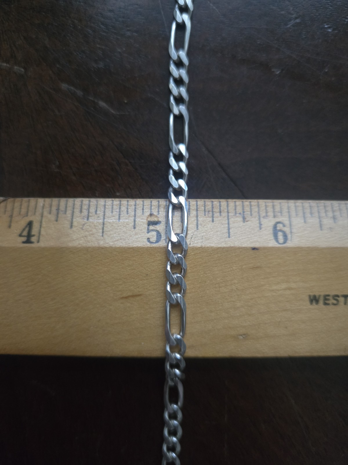 Vintage Sterling Silver Figaro Chain Bracelet 8″