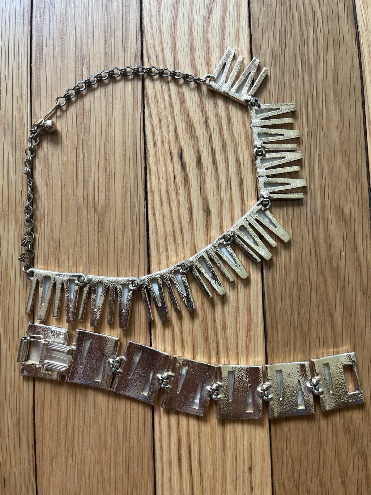 Set ART Signed Scandinavian Necklace Bracelet Enamel Set Modernist Denmark