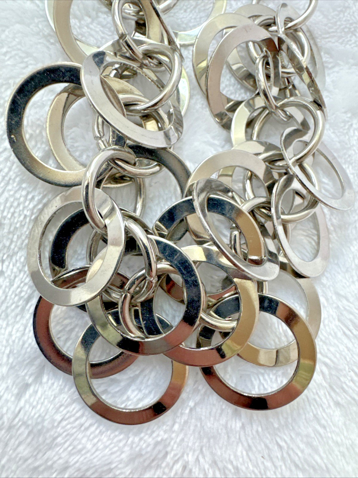 Vtg CHUNKY 1990s 80s y2k statement Brutalist Metal Modernist Necklace Unique
