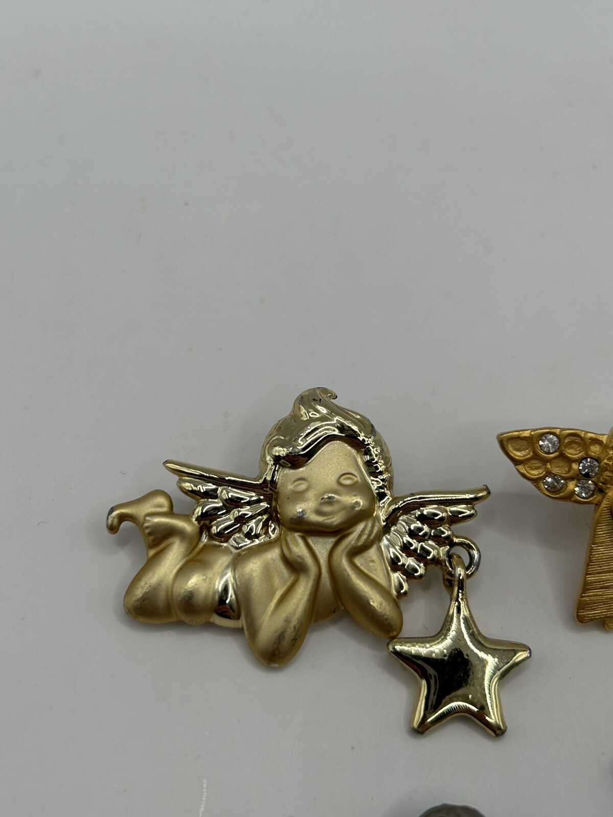Vintage Angel Pin Brooch Lot – Gold Tone, Pewter, Daria, Norma Jean