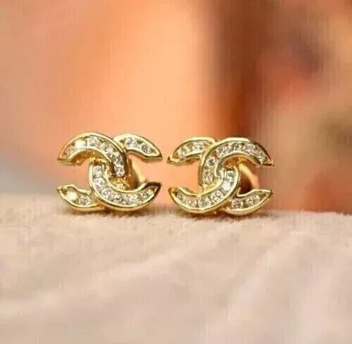 1.20Ct Round Cut Simulated Diamond Fancy Stud Earrings In 14K Yellow Gold Plated