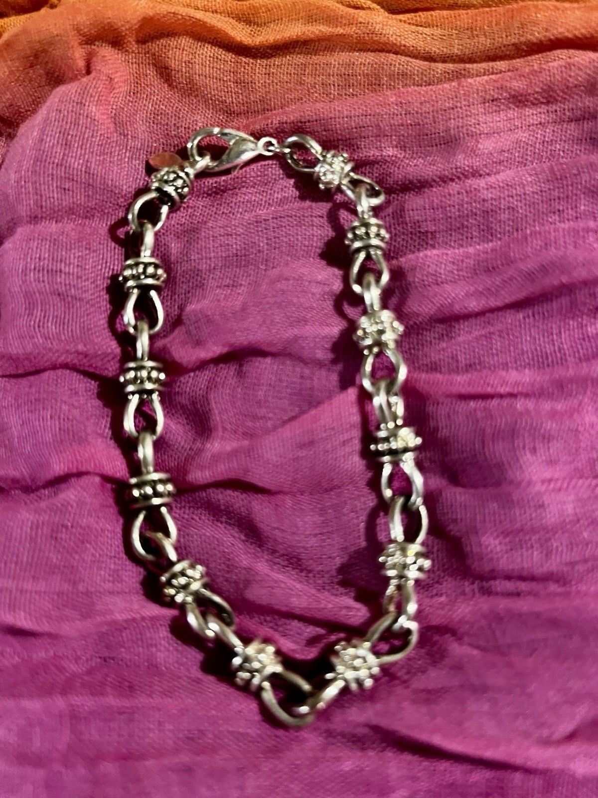 Vintage Boho Silver Hook And Chain Necklace And Bracelet Set