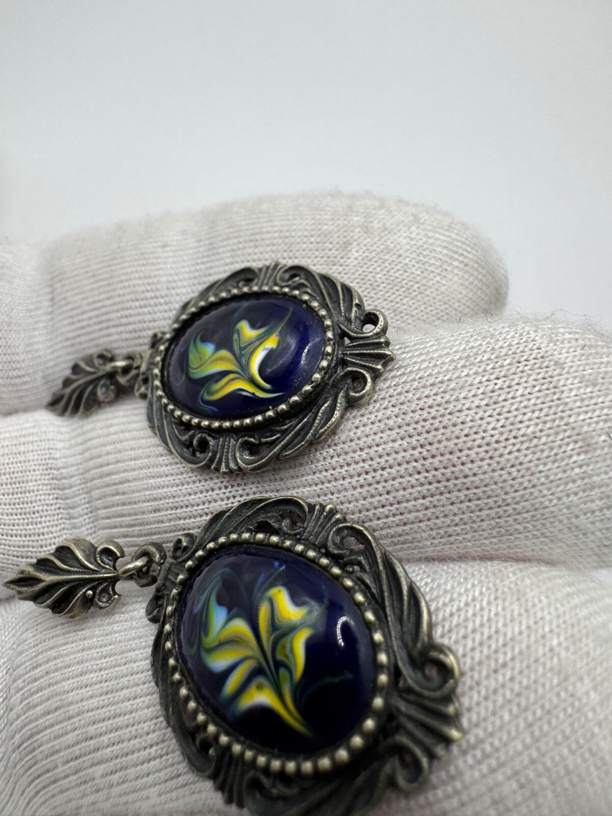 Vintage Earrings from the Soviet USSR period Finift Perfect Enamel Every Day