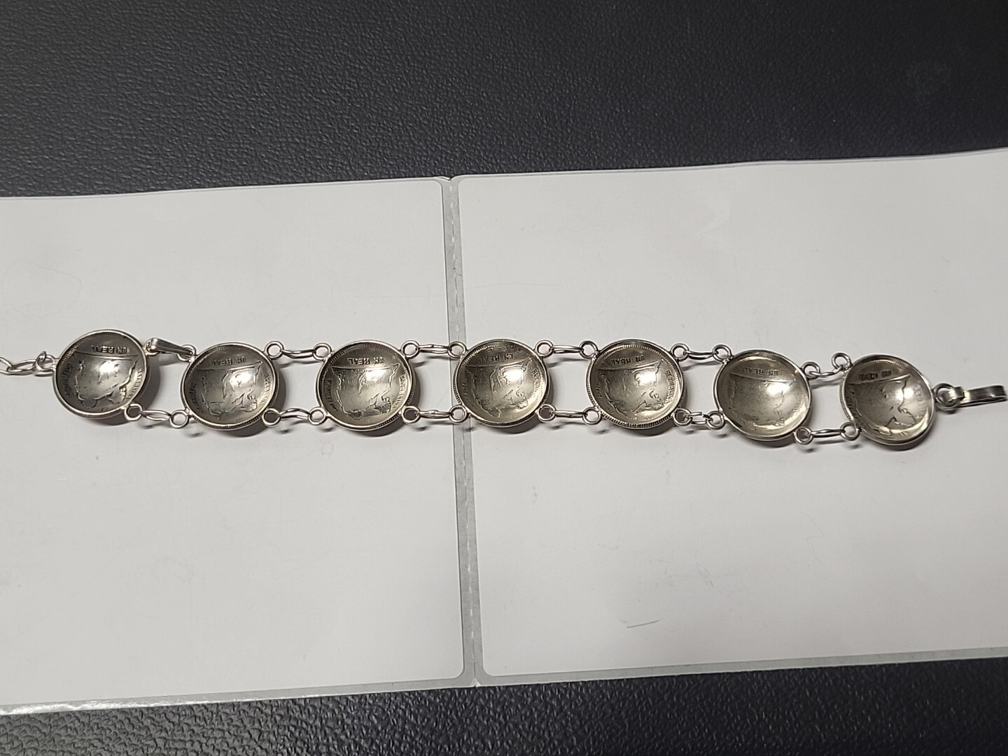Antique Sterling Silver Coin Bracelet Republic De Guatemala 1833 1890 Coins