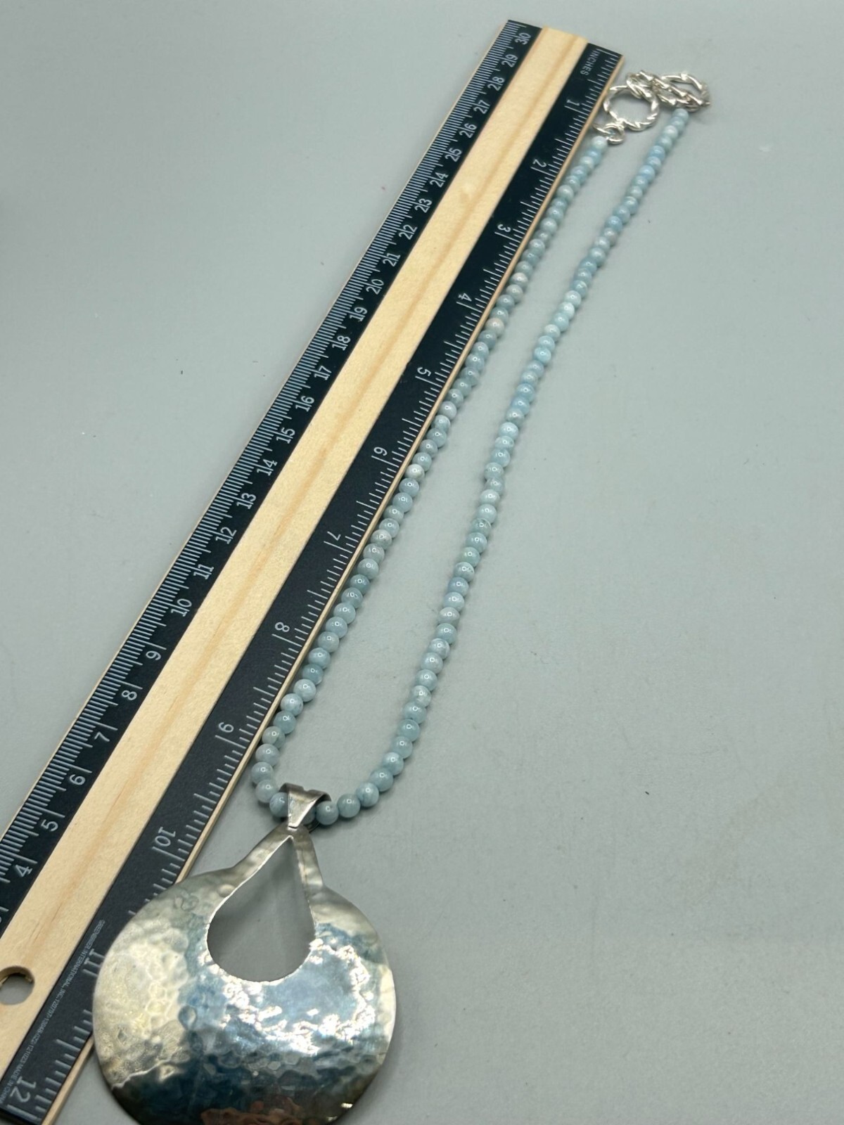 DOMINIQUE DINOUART DESIGN DDD Blue Stone Necklace With Large Sterling Silver