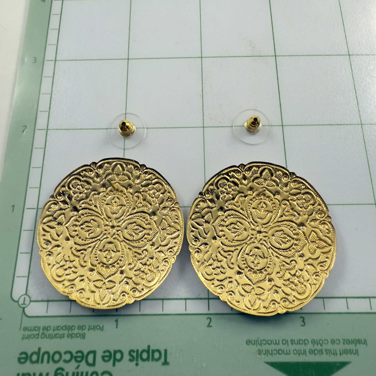 Vintage Large Round 90s to More Modern Enameled Lightweight Pierced Earrings