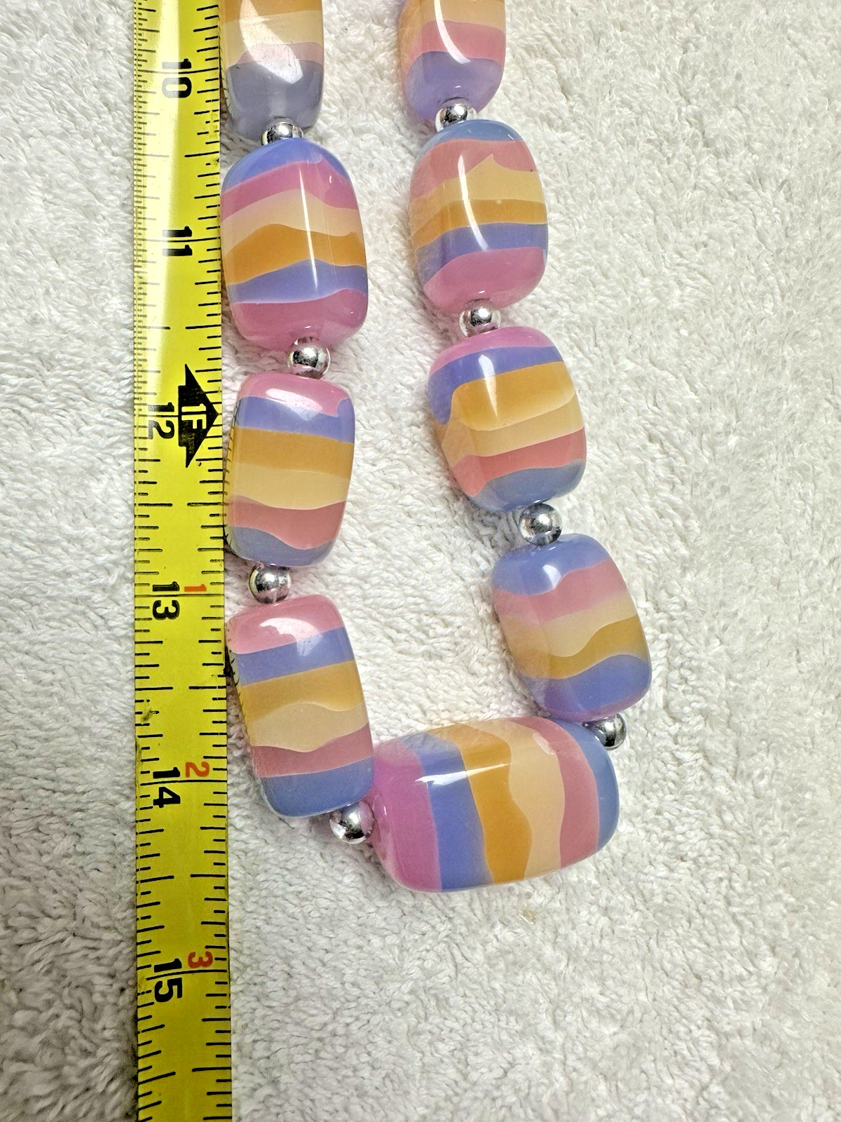 Vintage MCM Estate 30” Chunky Pastel Lucite Bead Strand Necklace n0129