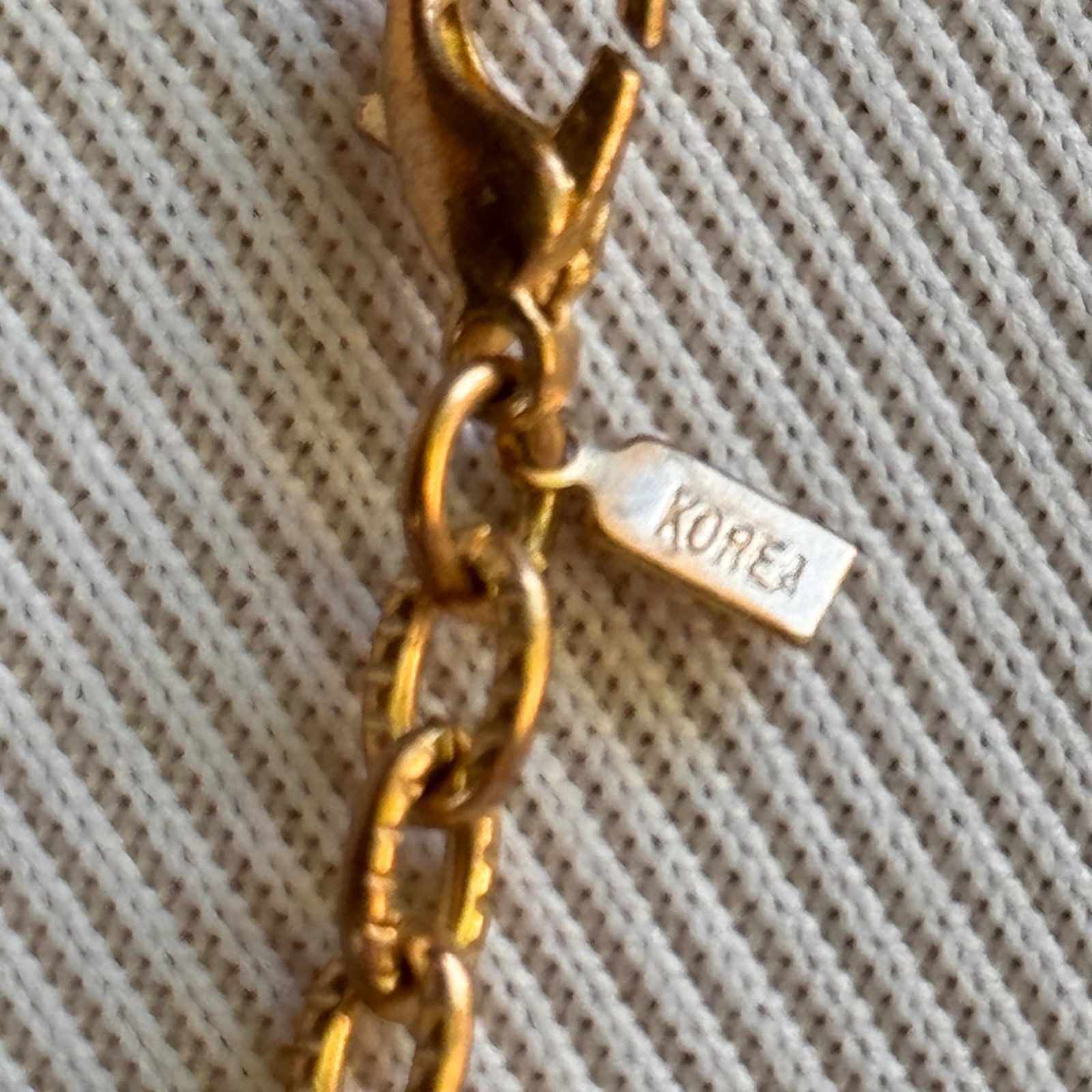 Gold Tone 31 Inch Chain-Link Necklace 1980s Lobster Claw Clasp Stamped Korea Vtg