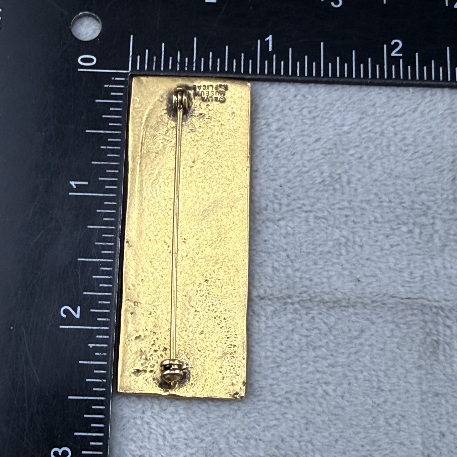 Vintage Alva Brooch Gold Tone Museum Replica Rectangle