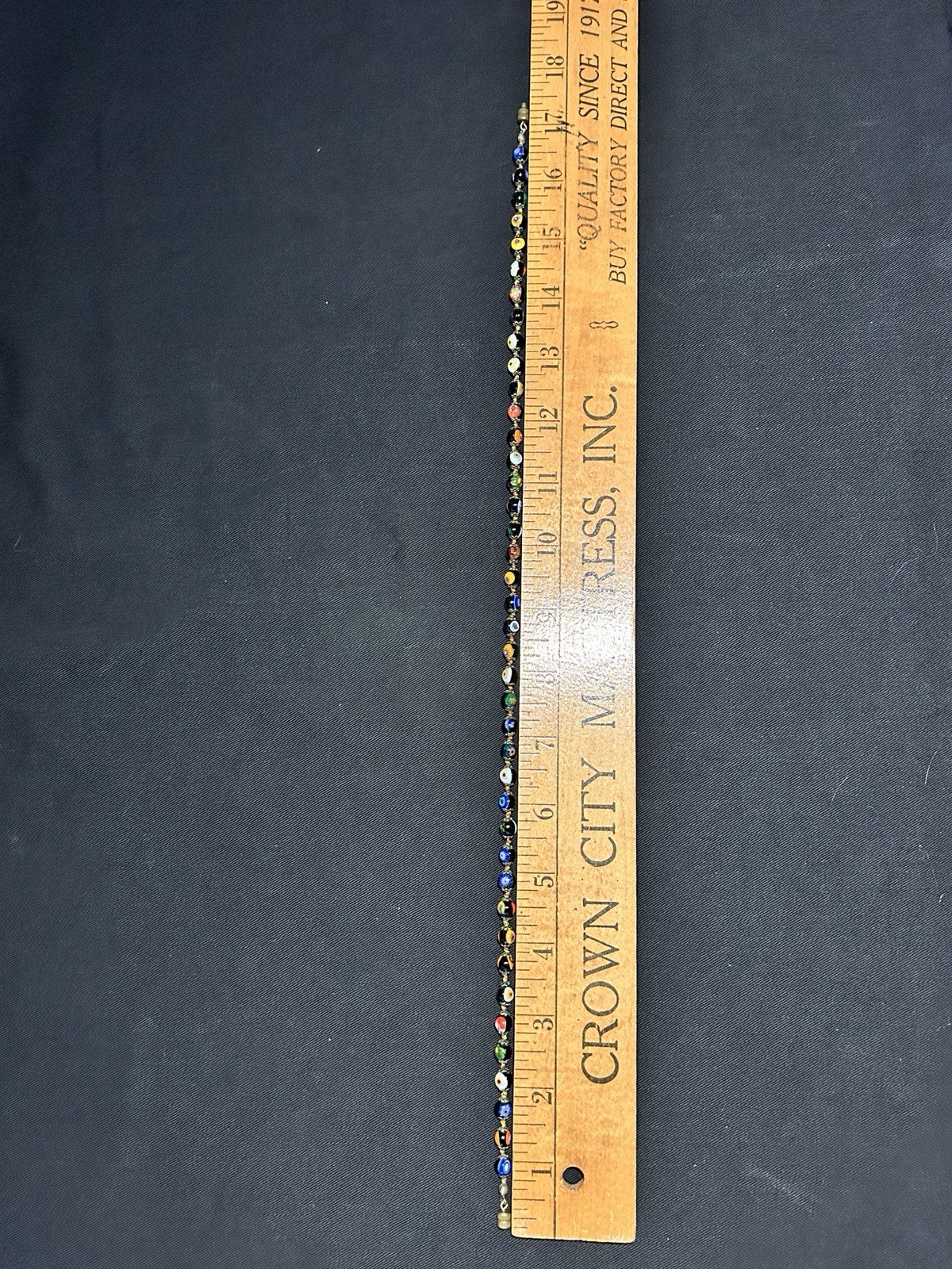 VTG Venetian Colorful Millefiori Glass Beads Knotted Choker Necklace 5mm x 17.5″