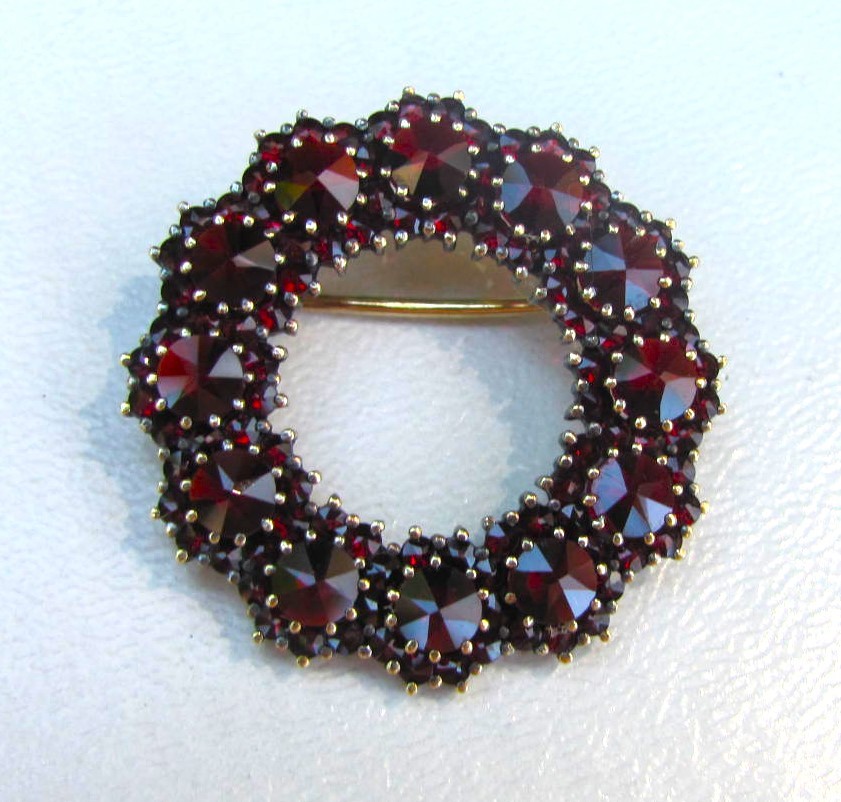 Antique Garnet Brooch Circa 1920