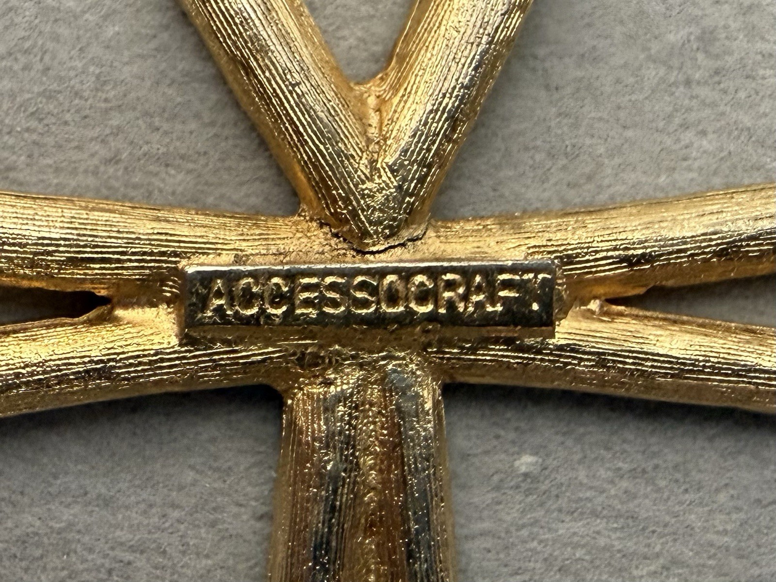 Vintage Accessocraft Egyptian Revival Ankh Pendant Necklace Enamel w/Gold Finish