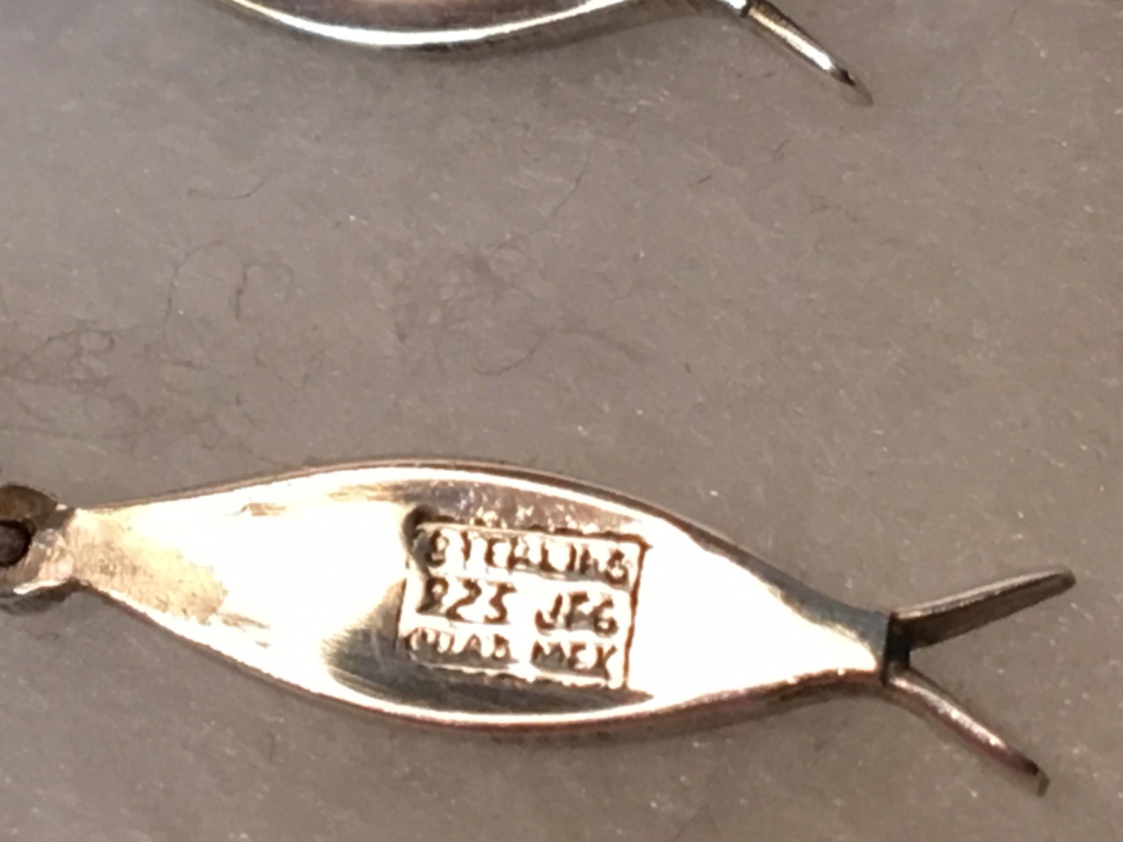 Vintage Mexico Guad JFG Sterling Silver Fish Earrings Auction Finds 702