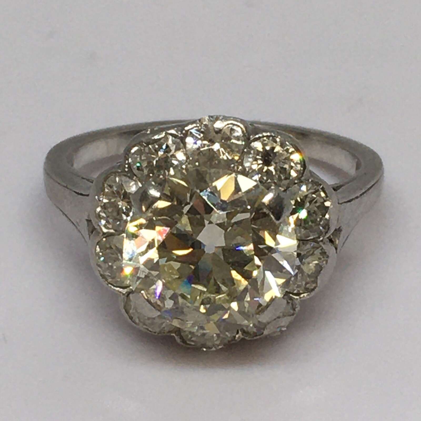 1920s Platinum Art Deco 2.65 Ct Diamond Antique Ring Handmade American Vogue