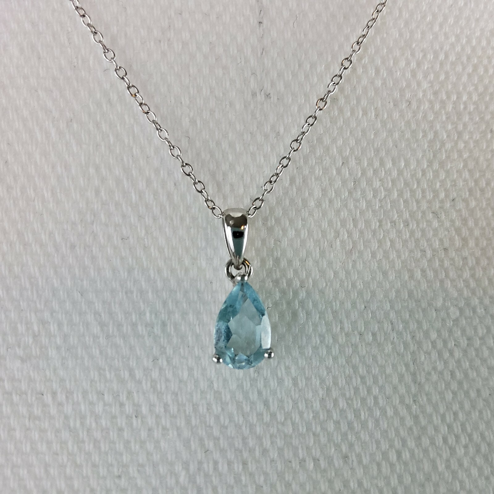 Dee Berkley DBJ Sterling Silver 925 Blue Topaz Teardrop Necklace
