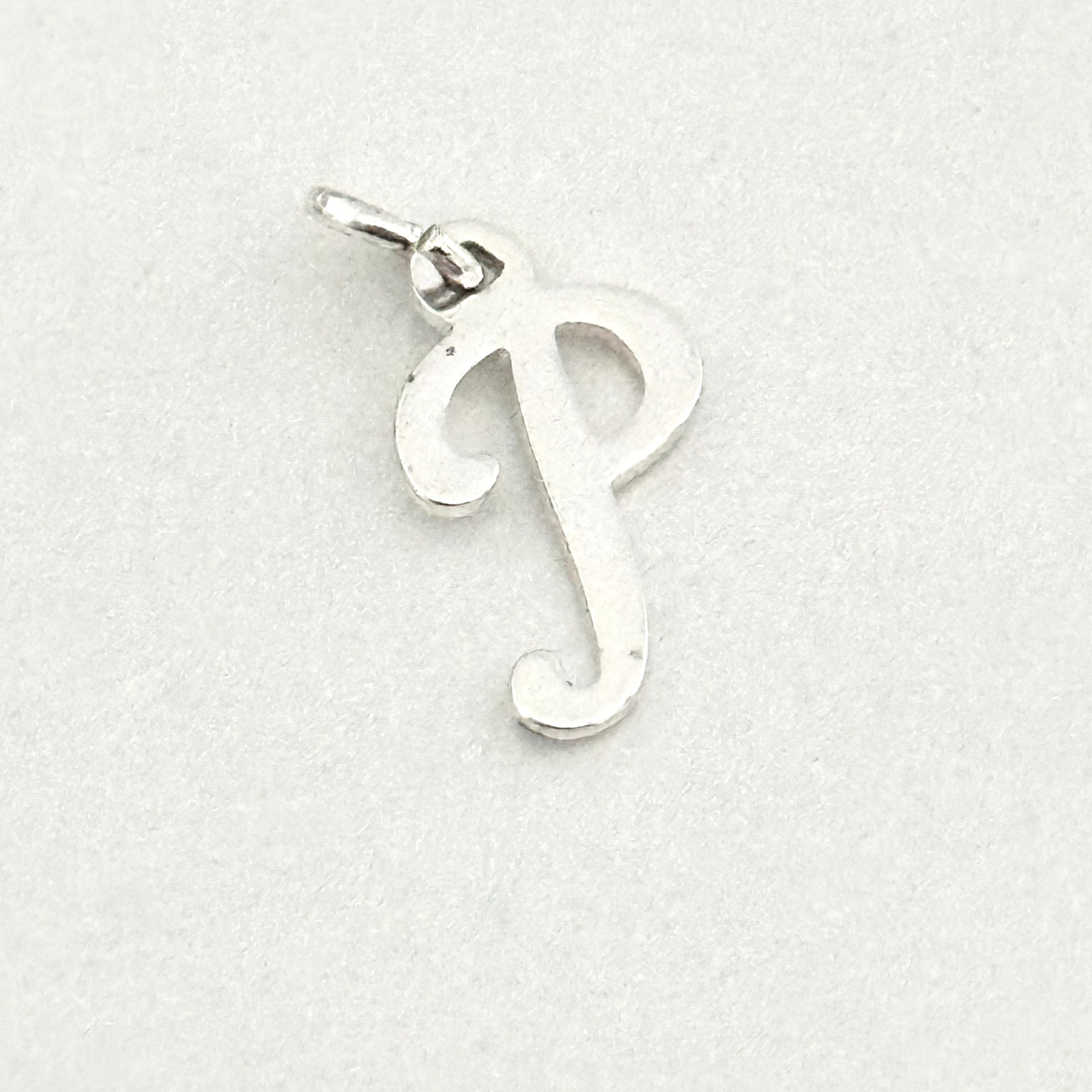 925 Sterling Silver Letter P Initial Name Dainty Vintage Charm Pendant