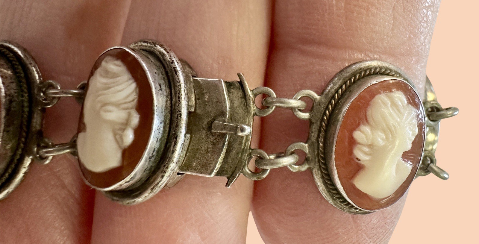 Vintage Sisters Cameo Bracelet 800 Silver