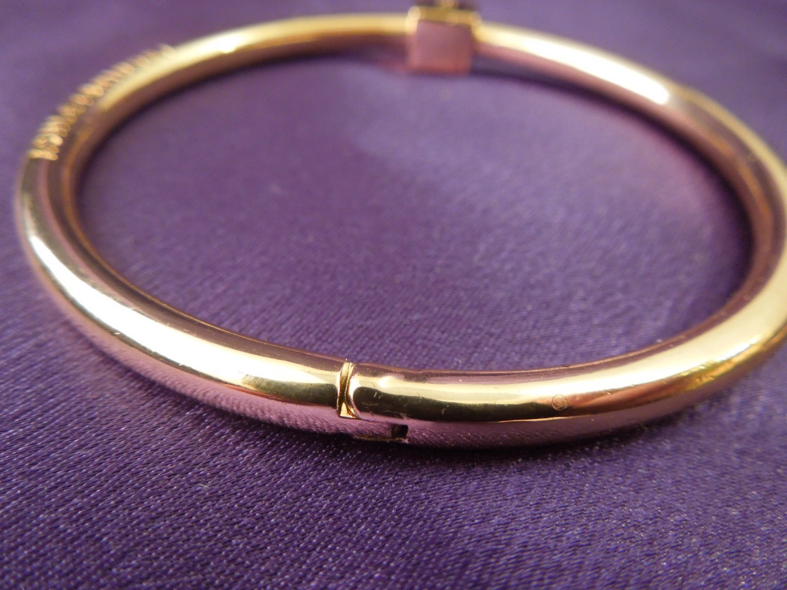 Ashley Bridget Artist Designed Gold Tone Bangle Bracelet W/ Charm