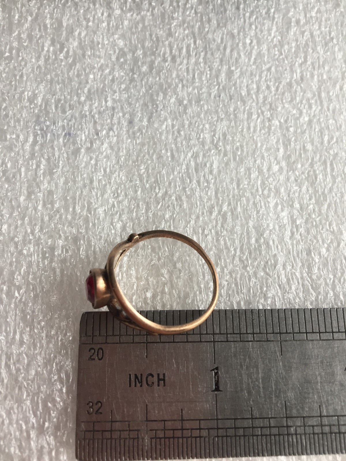 Rings silver 875 red tourmaline lab Russian Soviet Silver vintage USSR old
