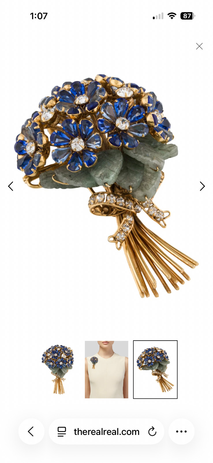 Gold Flower Bouquet Brooch
