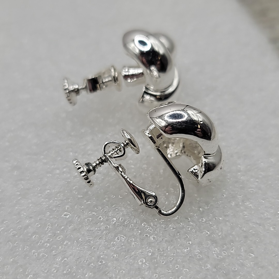 Vtg Napier Screw Back Silver Tone Love Knot Twist Clip On Earrings