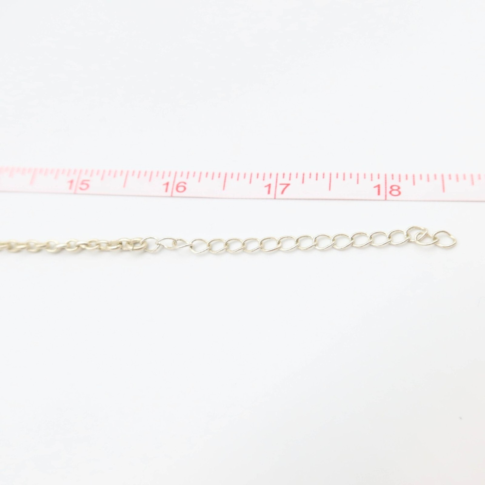 Silver Tone Blue Green Faceted Acrylic Stone Link Choker Necklace Unsigned 18.5″