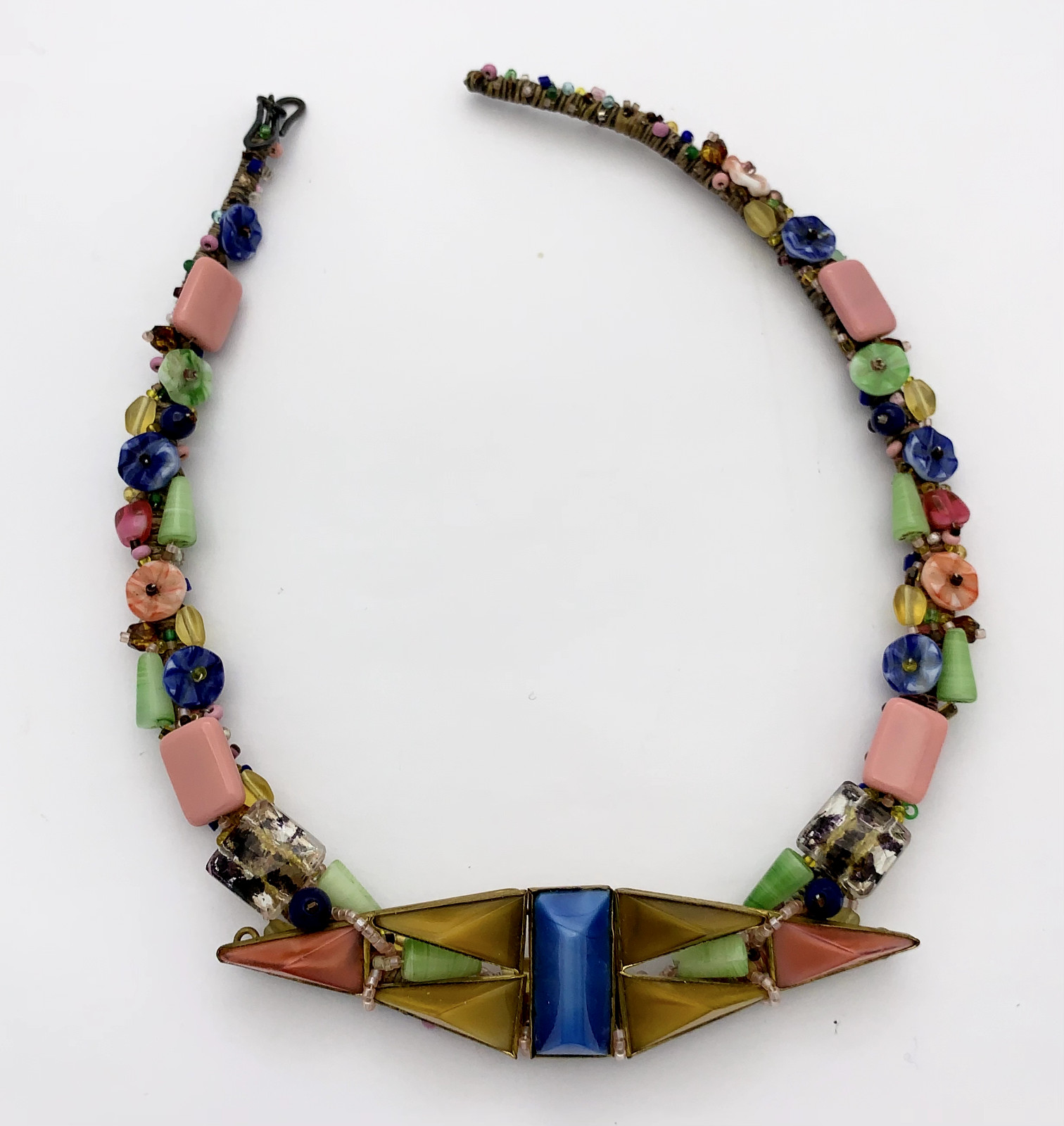 UNIQUE MIXED MEDIA ARTISAN STATEMENT NECKLACE
