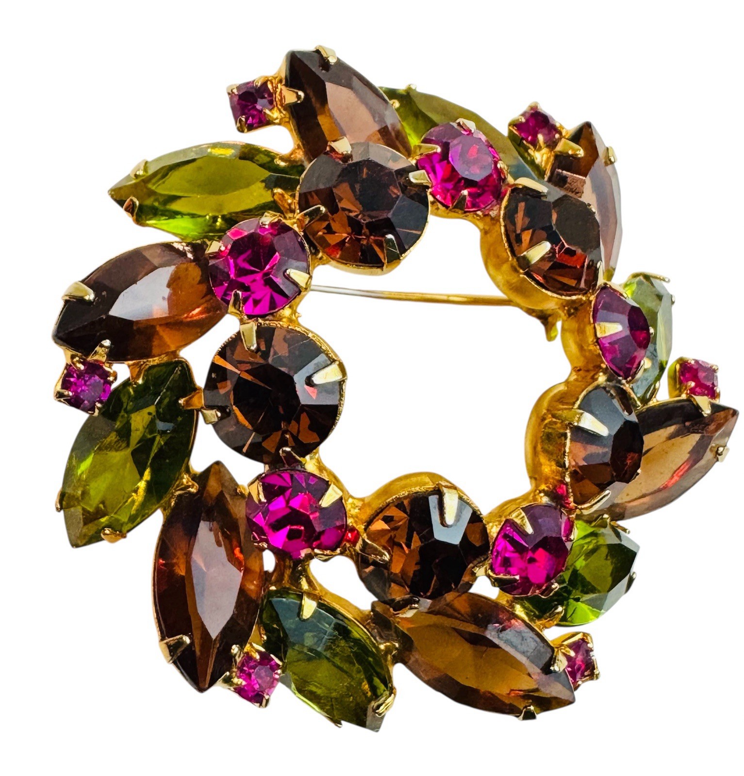 Juliana DELIZZA and ELSTER Circle Brooch with Matching Earring Clips BEAUTIFUL!