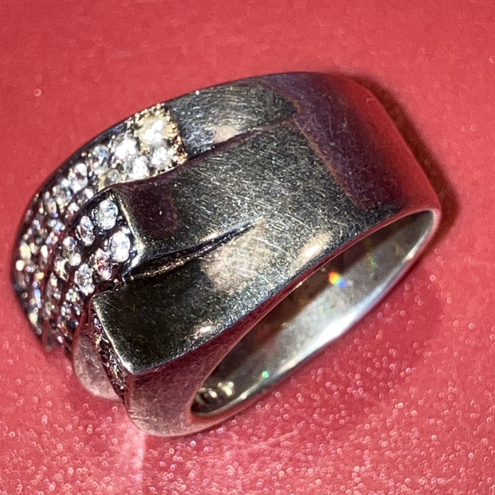 Vintage Silver 925 Rings Missing Small Stones Sizes 7 And 8