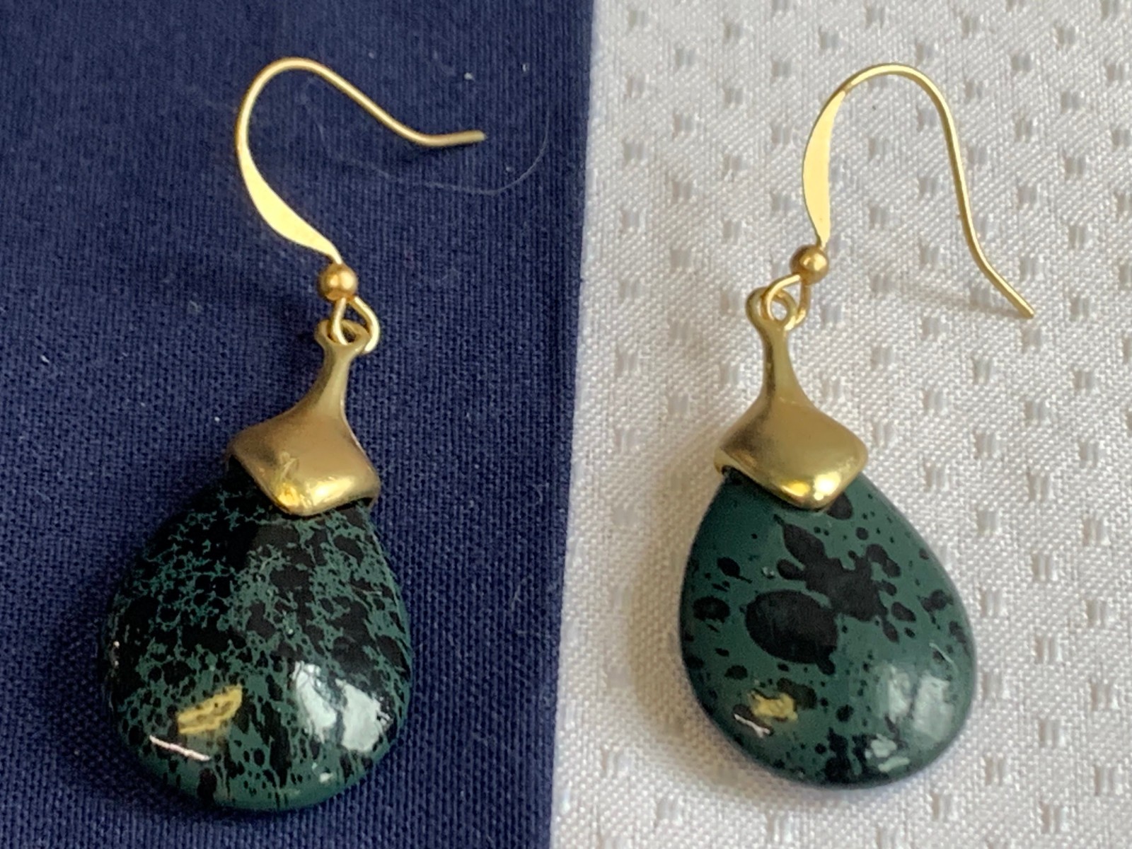 Vtg Earring Lot Costume Jewelry Enamel Faux Pearl Tigers Eye Hematite Malachite