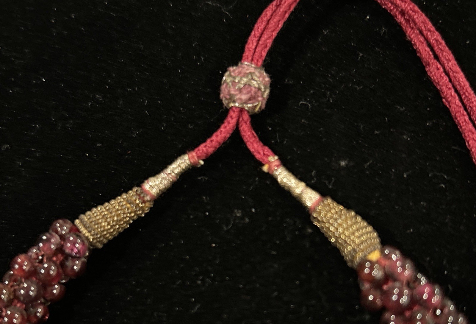 VTG CZECH Bohemisn Hand Made GARNET Rope NECKLACE