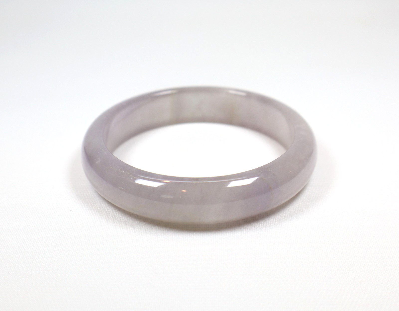 Rare Genuine Vintage Translucent Purple Lavender Jadeite Bangle 57.09mm Diameter