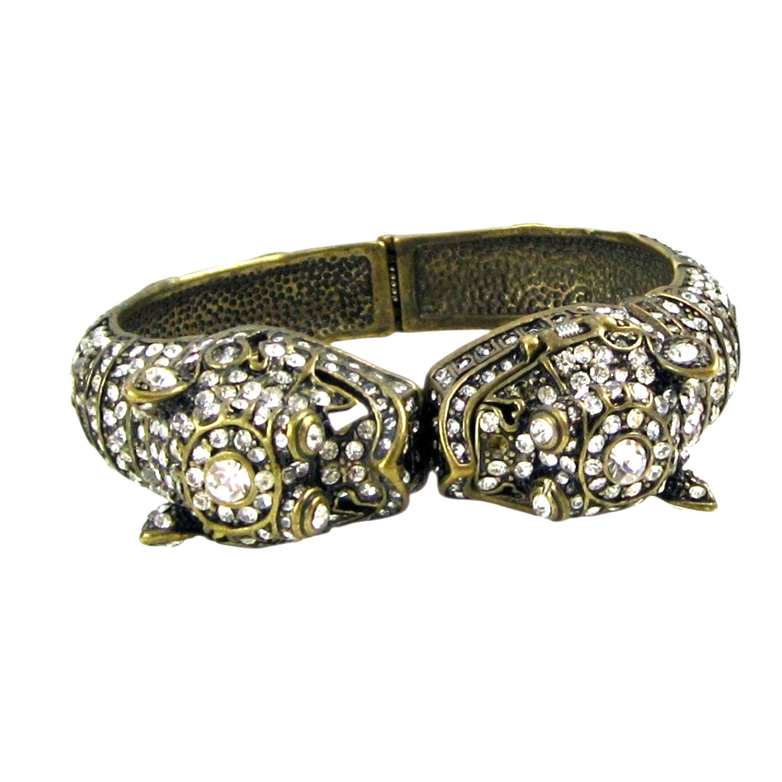 Rare Figural FOO DOG Head Jeweled Rhinestone Chico Watch Bracelet