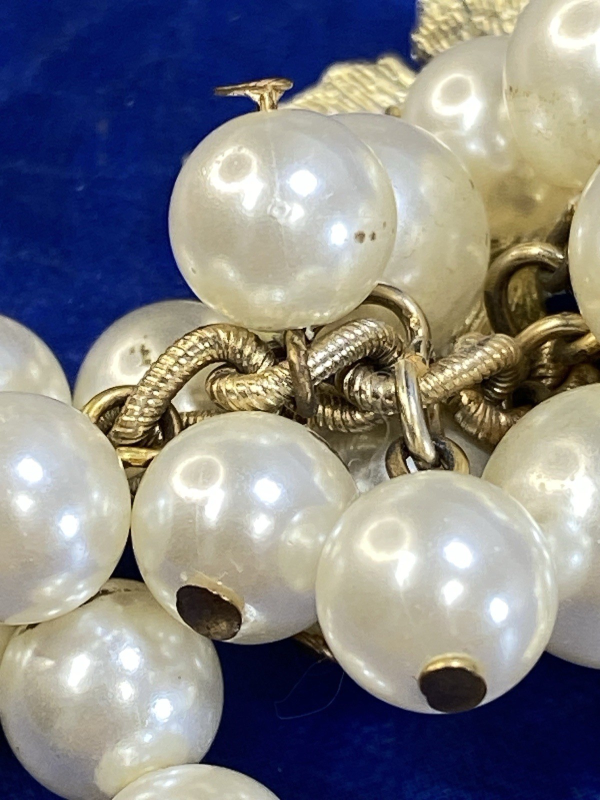 Vtg Judy Lee Faux Pearl Combo Brooch Pendant Necklace Bunch of Grapes Cluster